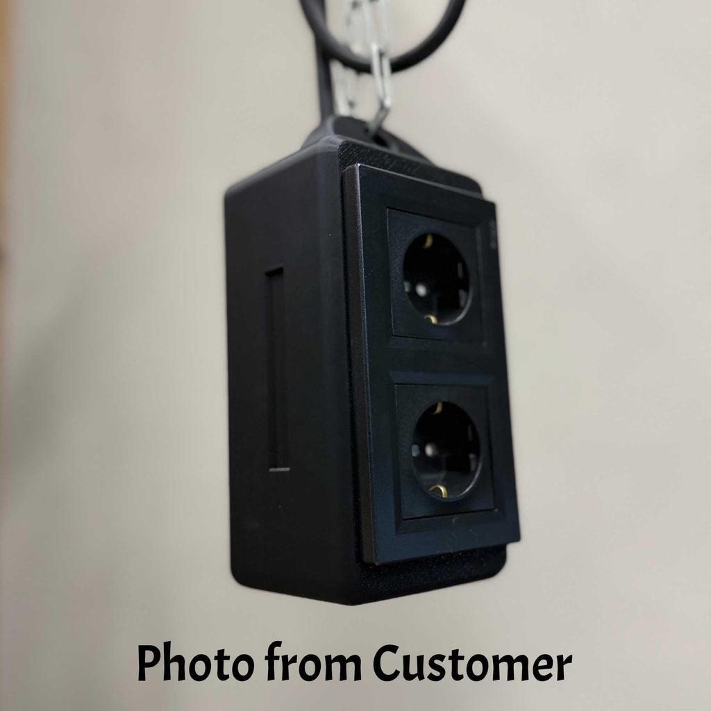 Workshop Hanging Power Socket – Dual Outlet with Cable Gland